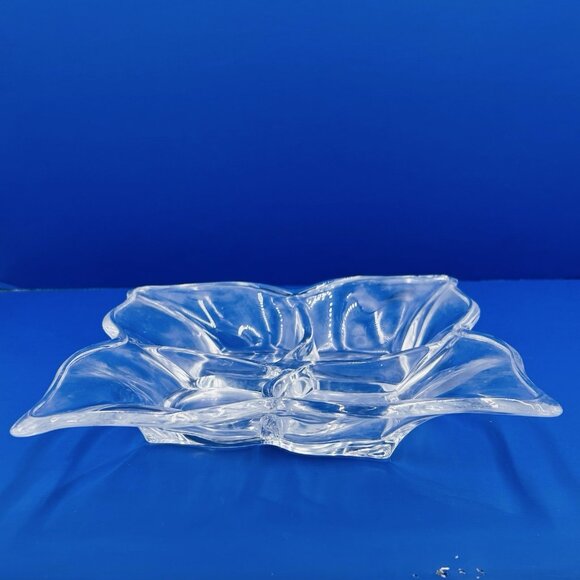 Shannon Fiori Crystal 4-Section Serving Platter Nuts Candies Condiments - Picture 6 of 10